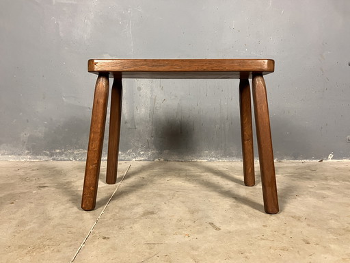 Oak Seventies Brutalist Table Bench