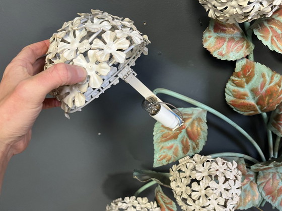 Image 1 of Vintage wandlamp met bloemenmotief van Hans Kögl, jaren 70.