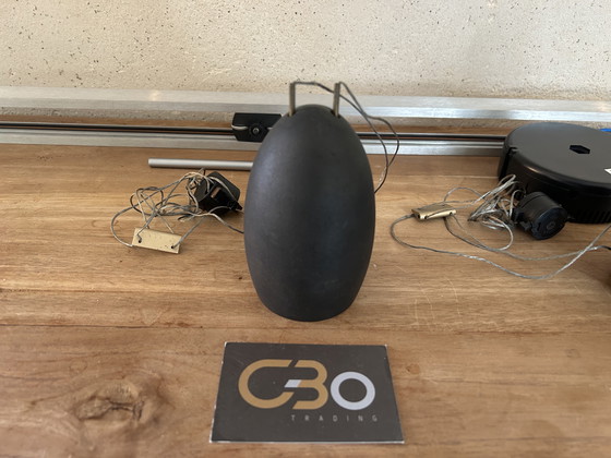 Image 1 of 3x Tobias grau OH Bronze Pendant On Multirail - Cords 85cm Max ,Multirail 130 Cm