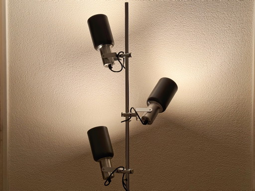 Lampadaire vintage Anvia Brown, trois spots ajustables, Space Age Retro Sixties