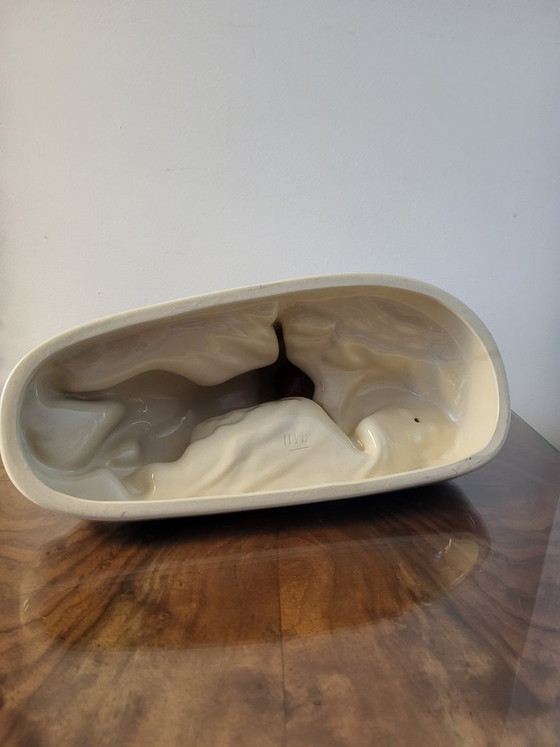 Charles Catteau Boch Frères Art Deco Panter & Slang Keramiek Ca.1930 – Decoratieve objecten, Porcelain (photo 7 of 11)