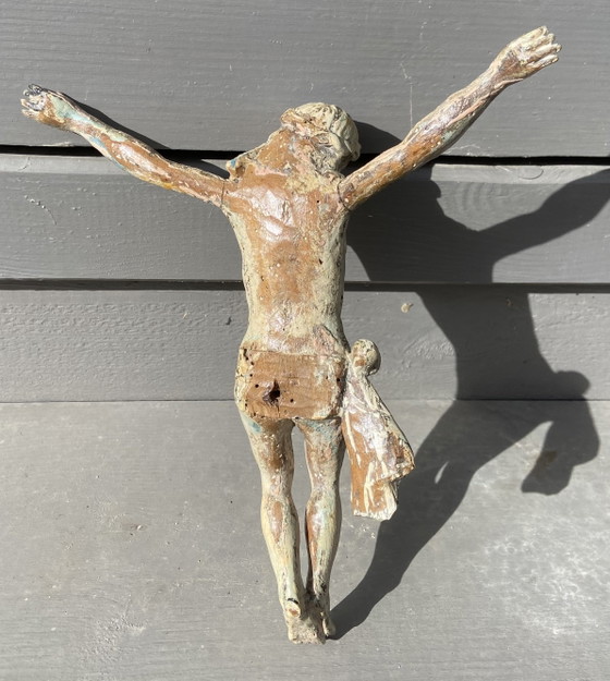 Image 1 of 18th Century Polychrome Wooden Corpus Christi Figure