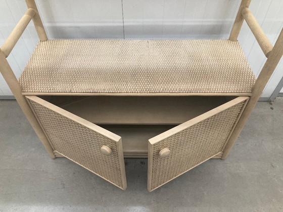 Image 1 of Vintage grote kast van bamboe en rotan, jaren 1980