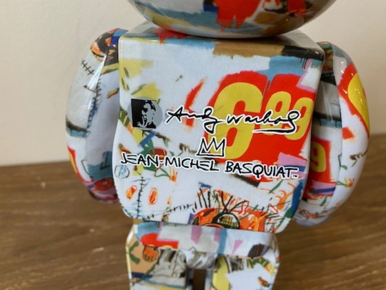 Image 1 of Bearbrick Andy Warhol x Jean-Michel Basquiat #4 400% MEDICOM Toys