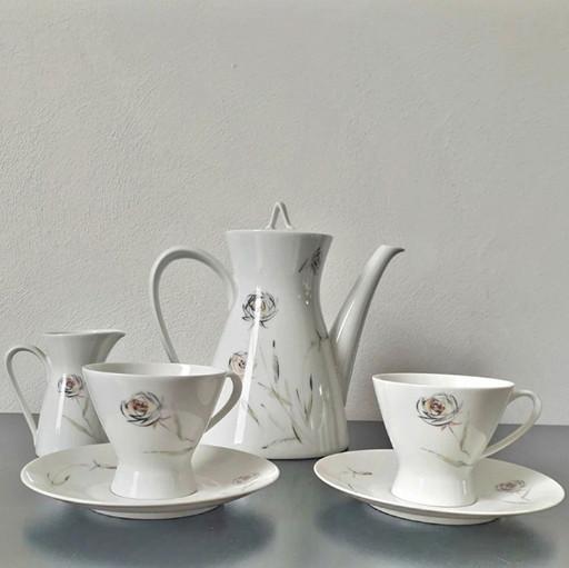 Rosenthal German Tea Set (4-piece) | High-Footed Cups | Vintage Mid-Century 1950s