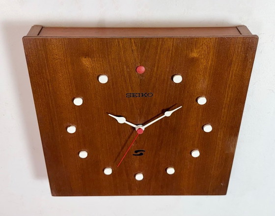 Image 1 of Vintage Brown Wooden Wall Clock from Seiko, 1980s