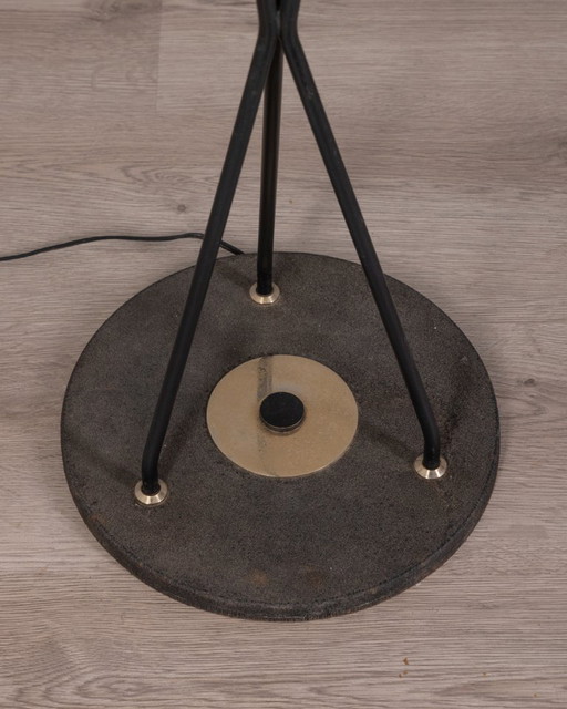 LAMPADA DA TERRA VINTAGE ANNI 60 TRE LUCI IN VETRO DESIGN ITALIANO