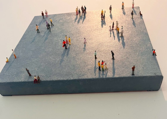 Painting: 'meeting place' – Paintings & Drawings, Cotton (photo 9 of 10)