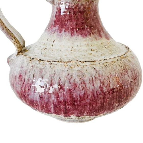 Image 1 of Vintage pink and white ceramic Fat lava style jug