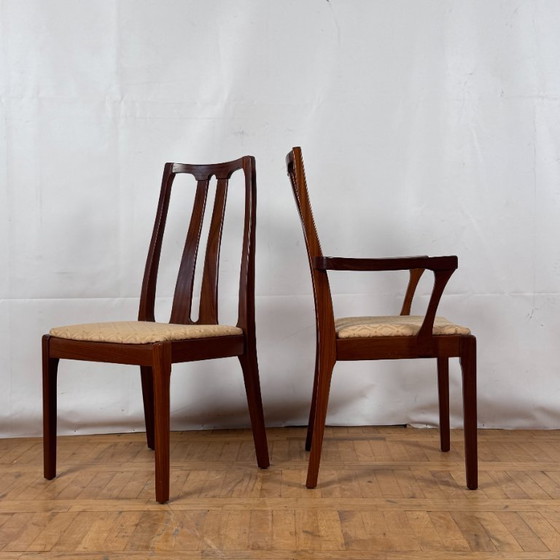 Image 1 of Set di 6 sedie da pranzo vintage in teak Nathan, anni '70 - British Mid-Century Modern