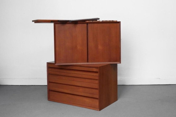 1/2 Poul Cadovius Royal System Credenza Cassetto Scaffale Teak – Scaffali a muro, Legno (photo 4 of 20)