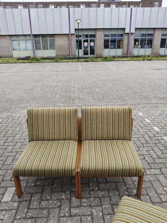 Image 1 of Vintage modular green/striped armchair-sofa
