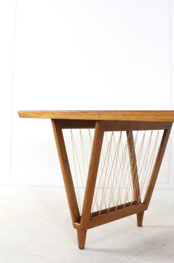Image 1 of Vintage salontafel notenhout noten ''Deinum'