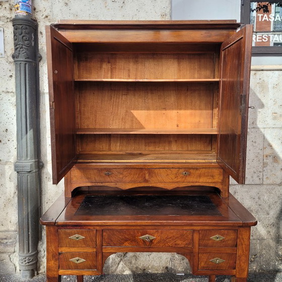Image 1 of Bureau / Escritorio Bonheur du jour, caoba y cuero, Directorio, p. s. XIX - Francia
