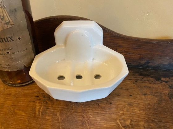 Image 1 of Soap dish White Porcelain Art Deco 1930 French
