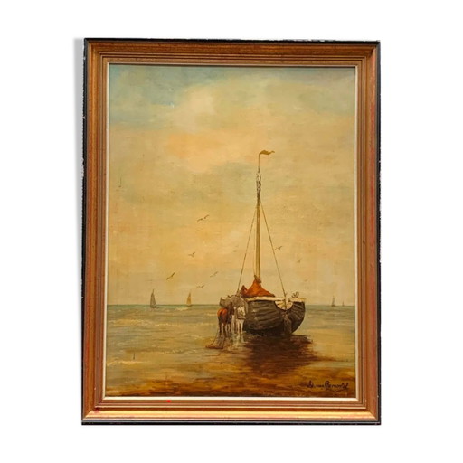E. Remortel. Table "Seascape". – schilderijen tekeningen, Canvas