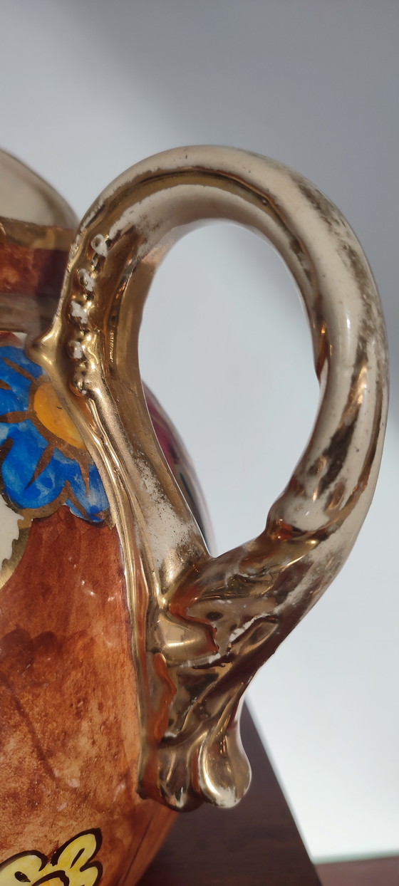 Image 1 of Brocca in ceramica decorata a mano d'epoca