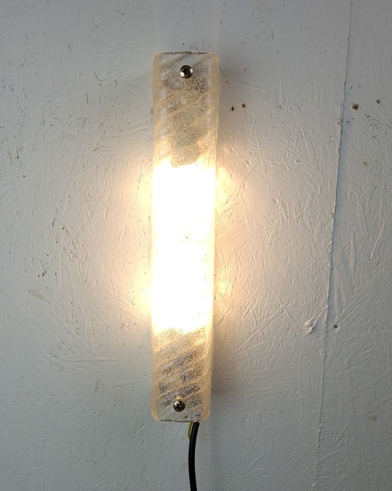 Image 1 of Vintage Wandlamp IJsglas Mid Century Modern Design