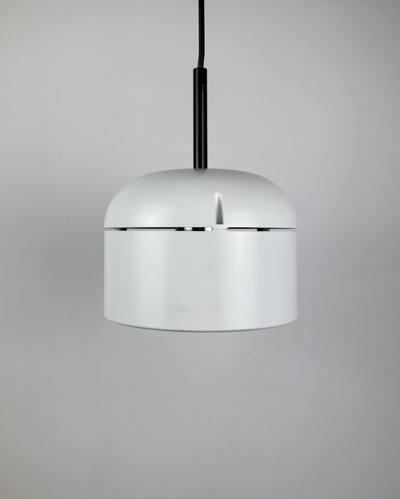 Image 1 of Staff Leuchten Arnold Berges Duo Matte white Vintage Pendant Lamp, Space Age, 70s, Mid Century, Industrial design, Germany 1970s