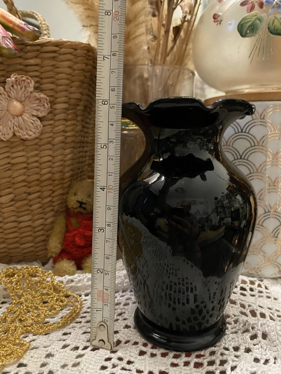 Image 1 of Black vintage vase //// Germany 1950s 1960s /// Free shipping