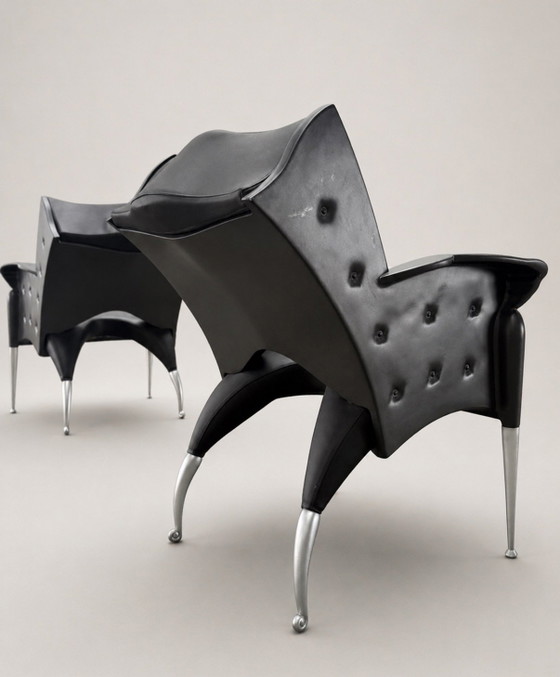 Image 1 of 2 Vintage Bořek Šípek Maletak LoungeChairs, Maletti, ca90s