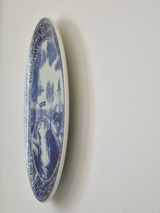 Piatto da parete.Delfts.Boch Freres.Paesaggio.
