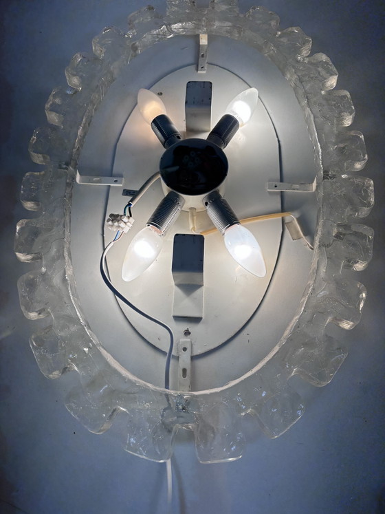 Vintage Hillebrand Verlichte Spiegel – Jars '60/'70 – Ice Glass / Sugar Glass – Plastic (photo 9 of 11)