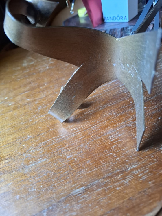 Mid-Century Modern Brutalist Tabletop Crucifix & Candle Holder – 1960s Studio Craft – Sculpture, Metal, Brass (photo 7 of 8)