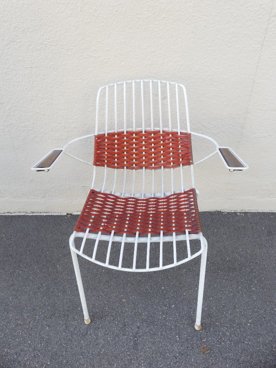 4 Garden Chairs with Armrests Metal Stiegler Marbach 1970s WstaEb – Plastic, Vintage (photo 8 of 17)