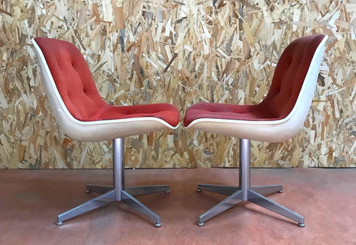 2 Strafor Steelcase armchairs by Randall Buck from the '70s