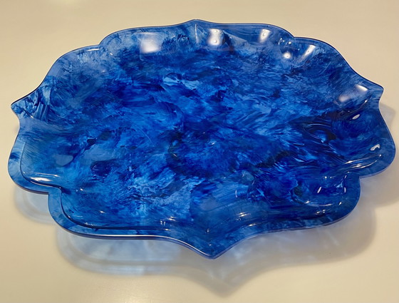 Image 1 of Sensationelles rares blaues lucite XXL Tablett