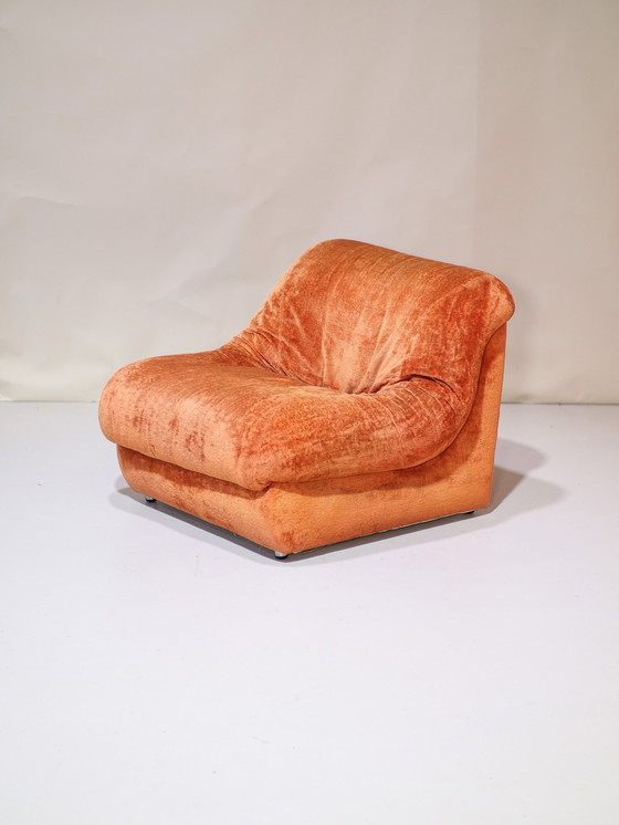 Image 1 of (2x) Italian Armchair Orange Vintage 1970s