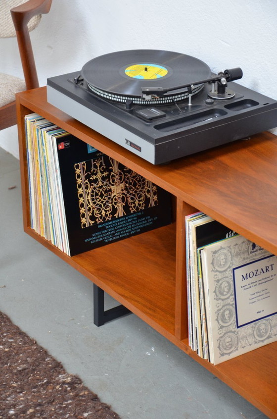Image 1 of Open sideboard vintage vinyl walnut 70s lowboard phono HiFi