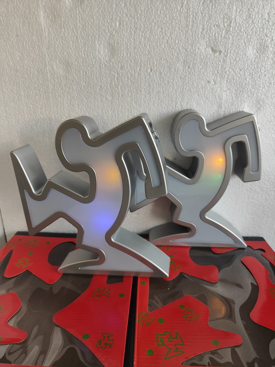 Image 1 of La Linea - Lamp After Osvaldo Cavandoli, Keith Haring - Set 2 Pieces 1990