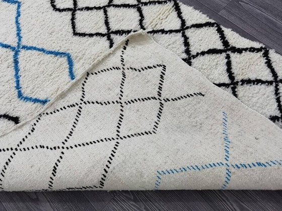 Alfombra bereber blanca con decoración, 250cm x 150cm – Wool, Bohemian (photo 7 of 9)