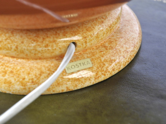 Image 1 of Orangefarbene französische Tischlampen aus Keramik von Kostka