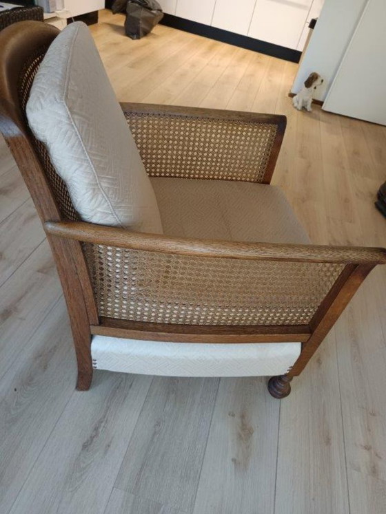 Antique chair (65 x 78 x 75 cm) with 2 cushions – Armchairs, Textile, Wood (photo 11 of 12)