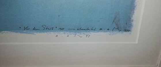 Litografia Hermann -Alfred Sigg (1924-2023)Von Dem Start (121/400 – Hermann Alfred Sigg, Arte, Vetro, Carta (photo 5 of 12)