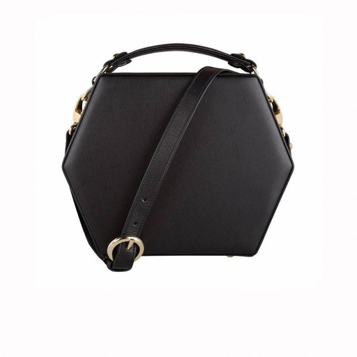 Borsa Charlee di Bordon, in pelle nera.