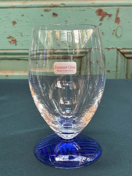 Image 1 of 9x Schott Zwiesel Vintage Glasses on Cobalt Base