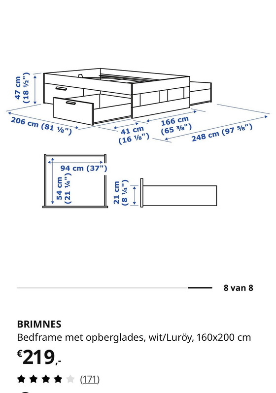 Image 1 of Brimnes bed 160x200