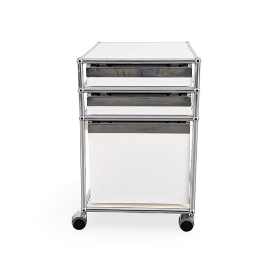 Image 1 of Armoire de bureau roulante USM Haller blanche Fritz Trolley