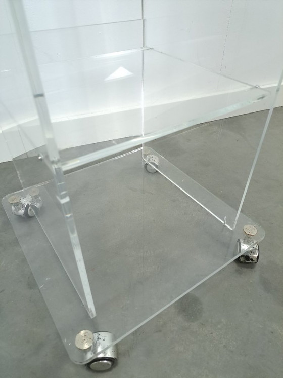 Image 1 of Plexiglass Shelving Unit Storage Cabinet on Wheels