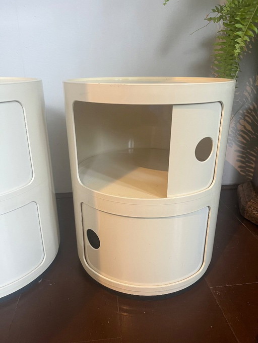 2x Kartell componibili kastjes rond vintage 