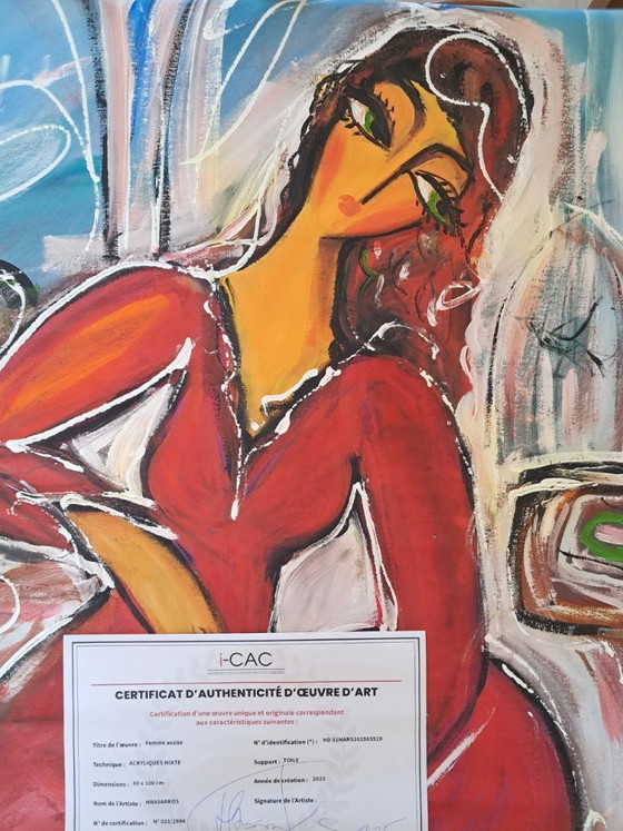 Image 1 of HRASARKOS - Seated Woman - Artist's Canvas