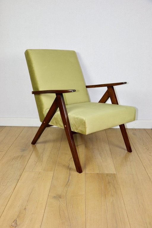 B-310 VAR armchair green olive velvet - light