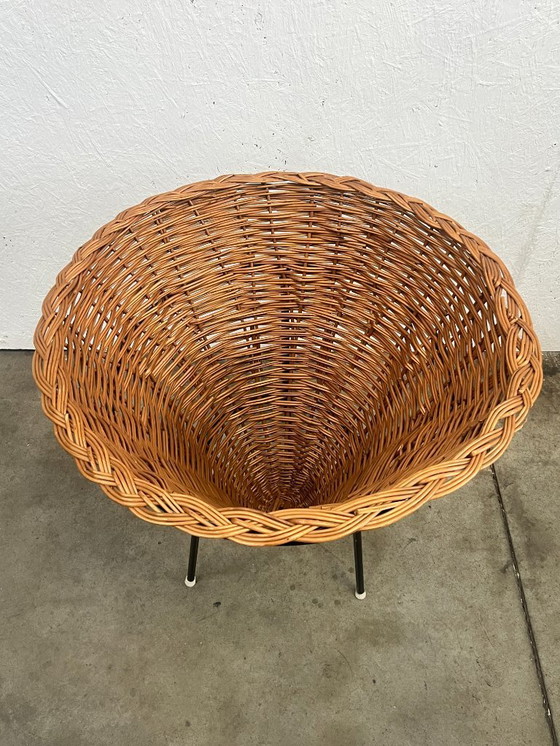 Image 1 of Vintage wicker pointed basket / plant furniture, Netherlands 1960s
