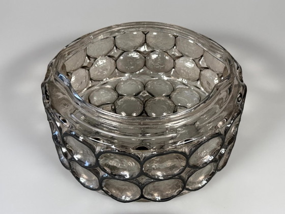 Image 1 of Lámpara de techo de los años 60/70, Plafoniere, Glashütte Limburg, Alemania, vidrio y metal.