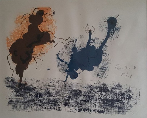 Constant Nieuwenhuys - « Conversation » (lithographie encadrée)