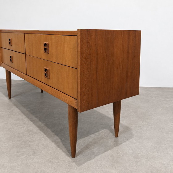 Mid-Century Teak Buffetkast Met Vier Laden – Buffetkasten, Wood, Vintage (photo 9 of 10)